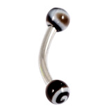 Acrylic Lollipop Ball Micro Curved Barbell 1.2mmm 1.2mm x 8mm / Black