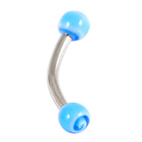 Acrylic Lollipop Ball Micro Curved Barbell 1.2mmm 1.2mm x 8mm / Blue