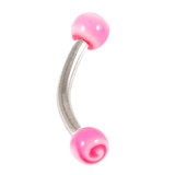 Acrylic Lollipop Ball Micro Curved Barbell 1.2mmm 1.2mm x 10mm / Pink