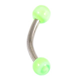 Acrylic Lollipop Ball Micro Curved Barbell 1.2mmm 1.2mm x 12mm / Green