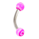 Acrylic Lollipop Ball Micro Curved Barbell 1.2mmm 1.2mm x 12mm / Purple