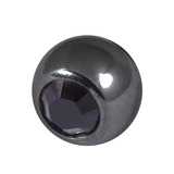 Black Steel Threaded Jewelled Balls (1.2x3mm) - SKU 21196