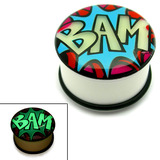 Acrylic Comic Plug BAM: Glow in the Dark / 8