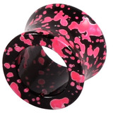 Acrylic Double Flared Paint Splash Eyelets 10 / Black