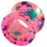 Acrylic Double Flared Paint Splash Eyelets 12 / Pink