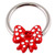 Acrylic Polka Dot Red Bow on Steel BCR - Nipple Ring - SKU 21250