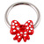 Acrylic Polka Dot Red Bow on Steel BCR - Nipple Ring - SKU 21253