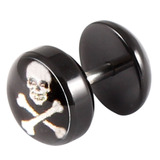 Acrylic Logo Fake Plug 1.2mm, 5mm, 8mm, Skull and Crossbones Logo