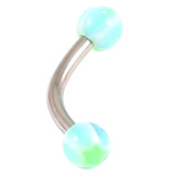 Acrylic Glitter Star Ball Micro Curved Barbell 1.2mm 1.2mm x 6mm / Blue
