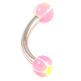 Acrylic Glitter Star Ball Micro Curved Barbell 1.2mm 1.2mm x 10mm / Pink