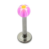 Acrylic Glitter Star Labrets 1.2mm 1.2mm, 10mm, 3mm, Purple