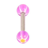 Acrylic Glitter Star Ball Micro Barbell 1.2mm 1.2mm x 8mm / Purple
