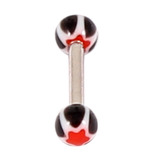 Acrylic Glitter Star Ball Micro Barbell 1.2mm 1.2mm x 10mm / Black