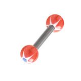 Acrylic Glitter Star Ball Micro Barbell 1.2mm 1.2mm x 10mm / Red