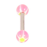 Acrylic Glitter Star Ball Micro Barbell 1.2mm 1.2mm x 10mm / Pink