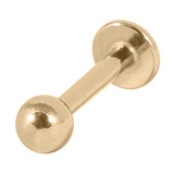 Zircon Steel Labrets (Gold colour PVD) 1.6mm, 12mm, 4mm