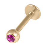 Zircon Steel Jewelled Labrets 1.2mm (Gold colour PVD) - SKU 21548