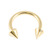 Zircon Steel Coned Circular Barbells (CBB) (Horseshoes) (Gold colour) - SKU 21588