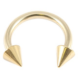 Zircon Steel Coned Circular Barbells (CBB) (Horseshoes) (Gold colour PVD) 1.6mm, 8mm, 4mm