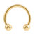 Zircon Steel Circular Barbells (CBB) (Horseshoes) (Gold colour) - SKU 21597