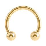 Zircon Steel Circular Barbells (CBB) (Horseshoes) (Gold colour PVD) 1.6mm, 10mm, 4mm