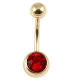 Zircon Steel Jewelled Belly Bars (Gold colour PVD) - SKU 21715