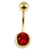 Zircon Steel Jewelled Belly Bars (Gold colour) - SKU 21715