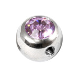 Steel Side-threaded Jewelled Balls 1.6x8mm Lilac