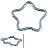 Titanium Coated Steel Continuous Star Twist Rings 1mm, 10mm, Ice Blue