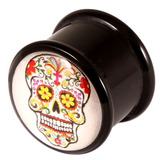 Acrylic Logo Plugs 6-14mm 8mm, Sugar Skull