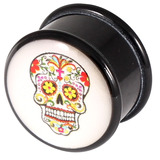 Acrylic Logo Plugs 6-14mm 6mm, Sugar Skull