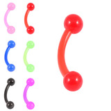 Flexible Acrylic Micro Curved Barbell 1.2mm 1.2mm, 8mm, Pack of all 6 shown