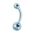 Titanium Curved Bar 1.6mm with 6-4 balls 6mm, Ice Blue - alternative image