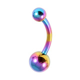 Titanium Curved Bar 1.6mm with 6-4 balls 12 / Rainbow