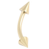 Zircon Steel Coned Micro Curved Barbell 1.2mm (Gold colour PVD) 1.2mm, 10mm, 3x3mm