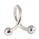 Titanium Double Jewelled Spirals 1.2mm (Mirror Polish) 8mm, Mirror Polish, Crystal Clear