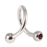 Titanium Double Jewelled Spirals 1.2mm (Mirror Polish) 8mm, Mirror Polish, Purple