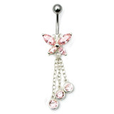 Belly Bar - Butterfly (XA86) pink / 8mm