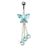 Belly Bar - Butterfly (XA86) light blue / 8mm