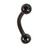 Black Steel Double Jewelled Micro Curved Barbell 1.2mm 10mm, Jet Black - alternative image