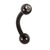 Black Steel Single Jewelled Micro Curved Barbell 1.2mm 12mm, Clear - alternative image