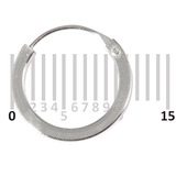 Sterling Silver Hoops - Earrings H104-H106B H106b:- Piercing Gauge 0.6mm. Perceived Gauge 1.6mm. Internal Diameter 9mm. Square in cross-section. (1 PAIR)