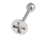 Steel Barbell with Cast Steel Attachment 1.6mm 1.6mm, 12mm, Screw