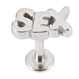 Steel Labret with Cast Steel Attachment 1.6mm - SKU 22781