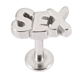 Steel Labret with Cast Steel Attachment 1.6mm 1.6mm, 10mm, Sex