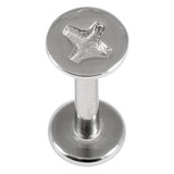 Steel Labret with Cast Steel Attachment 1.6mm 1.6mm, 8mm, Screw