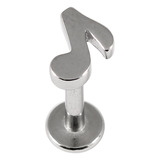 Steel Labret with Cast Steel Attachment 1.6mm 1.6mm, 12mm, Music Note