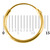 Gold Plated Silver Hoops, Earrings GP-H 6:- Piercing Gauge 0.5mm. Perceived Gauge 1.1mm. Internal Diameter 12mm. (1 PAIR) - alternative image