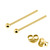 Gold Plated Silver Ear Studs with Ball GP-ST4 GP-ST5 GP-ST6 GP-ST7 GP-ST21 GP-ST23 - SKU 22858
