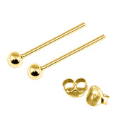 Gold Plated Silver Ear Studs with Ball GP-ST4 GP-ST5 GP-ST6 GP-ST7 GP-ST21 GP-ST23 - SKU 22859